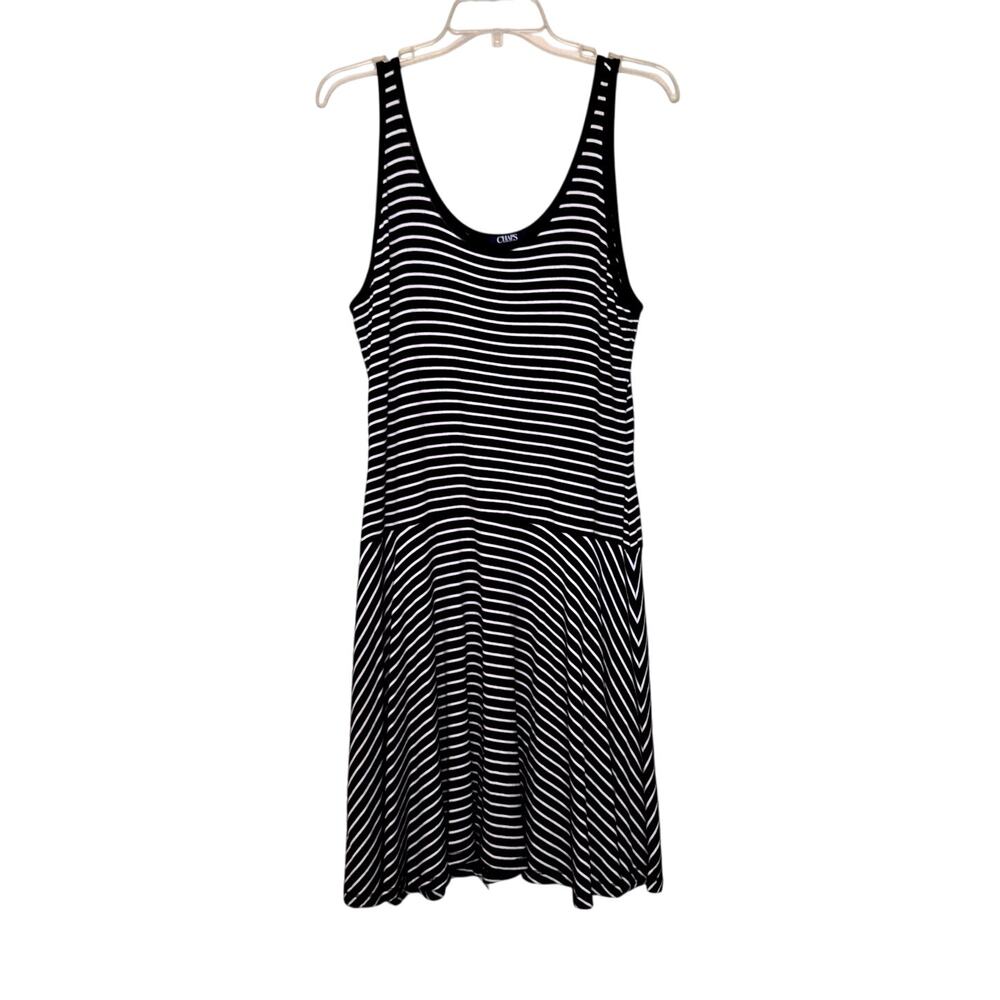 Chaps Oleander Black and White Stripe Sleeveless Dress Size L - Picture 3 of 14